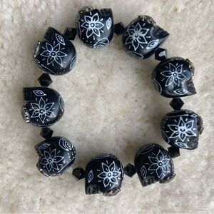 SheBee Designer Skull Bracelet with Swarovski crystals